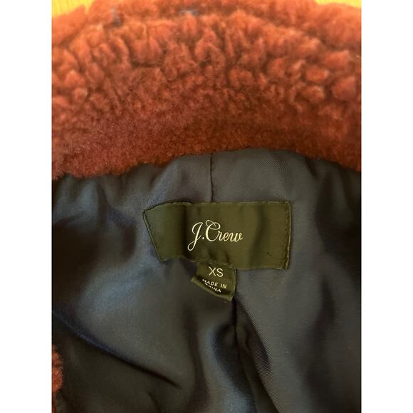 J. Crew Womens Full Zip Teddy Sherpa Vest Size XS Maroon Zip Pockets Lined Fall - Picture 4 of 8